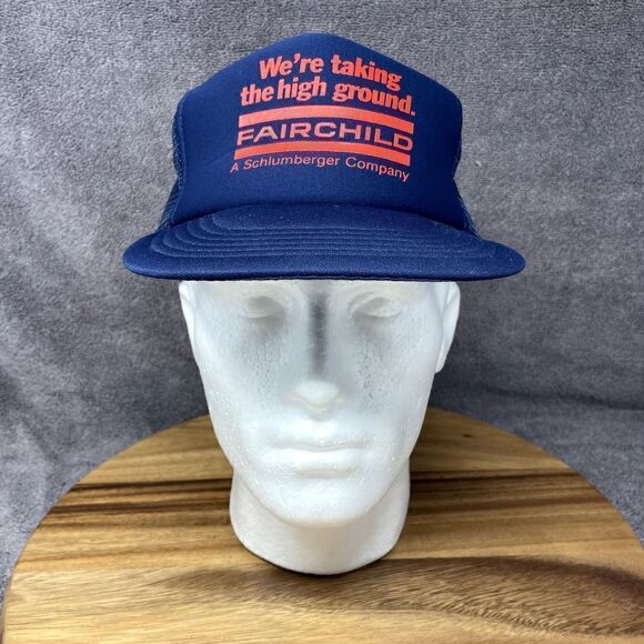 VTG Fairchild Corporation "We're Taking the High Ground" Blue Hat Cap Trucker - Picture 1 of 7